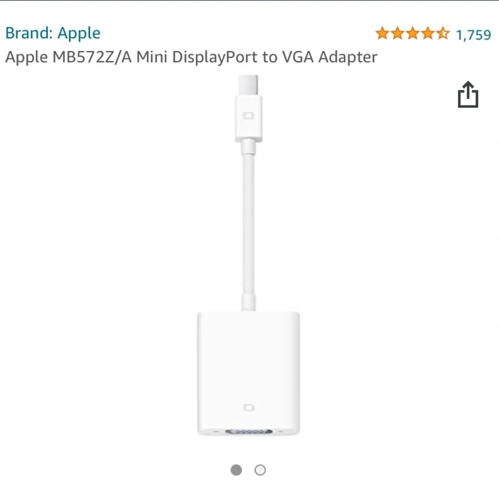 APPLE MAC Mini DisplayPort to VGA Adapter Display Port Genuine Apple Mac Monitor